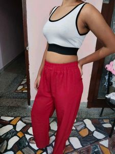 White Sports Bra with Black Trim
