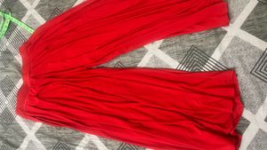 Red Wide Leg Pleated Palazzo