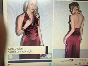 red burgundy  cowl neck dress