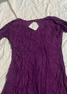 Elegant Purple Maxi Dress with 2 Spilt