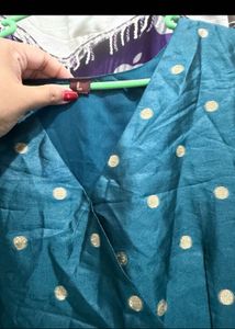 Elegant Teal Polka Dot Maxi Dress