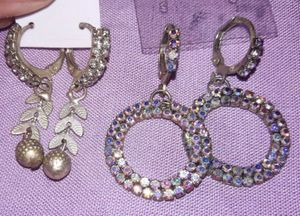 Sparkling Hoop & Drop (2 Earrings Set) ♡
