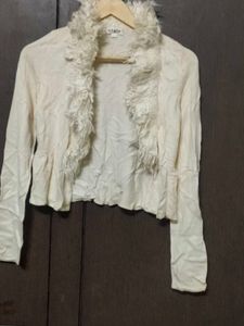 Furry Trim Cardigan/Shrug