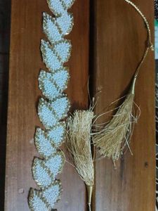 White Beaded Leaf Design Hip Belt 🤍