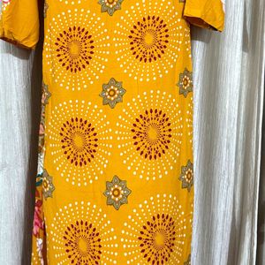 Biba Vibrant Yellow Floral kurta