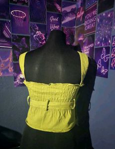 y2k Green Peplum Tie-Up Top