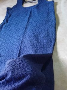 Elegant Blue Sleeveless Kurta