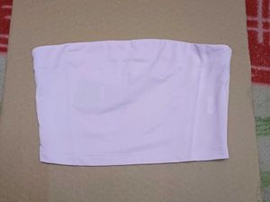 Shein Strapless Bandeau Crop Top With Shorts