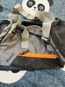 Gray &amp; Black Duffle Bag