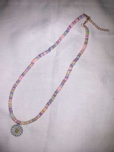 Pastel Beaded Necklace with Charm 🌷