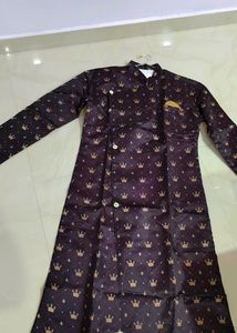 Vine Or Burgundy Colour Men's Kurta