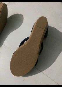 Stylish Navy Wedge Sandals