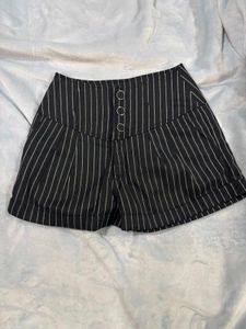Chic Striped High-Waisted Shorts