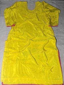 Vibrant Yellow Peacock Embroidered Kurta Set