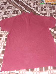 Red Quarter-Zip Pullover Shirt