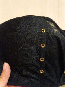 Black Lace strapless Bra with padded