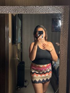 Patterned Mini Skirt