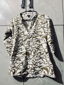 Stylish Abstract Print Tunic Top