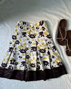 Chic Floral Print A-Line Skirt