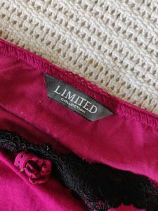 Pink Camisole with Black Lace Trim