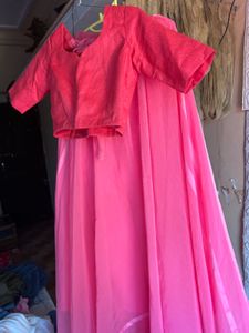 Vibrant Pink lehenga skirt With Matching Blouse