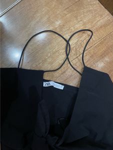 Black Tie-Front bodysuit top