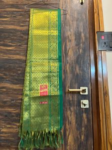 Elegant Green & Gold Silk Dupatta
