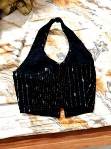Stylish Black Striped Crop Top &amp; Palazzo Set