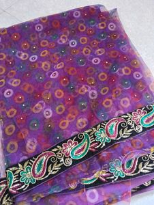 Elegant Purple net Saree