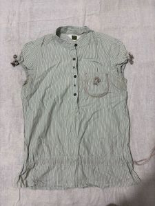 Striped Casual Button-Up Top