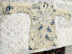 Stylish branded Printed Kurta with Tassels