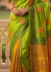 Vibrant Silk Saree with Elegant Embroidery