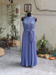 Tokyo Talkies Women Blue Solid Maxi Dresses