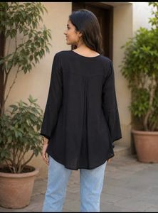 Chic Black V-Neck Top