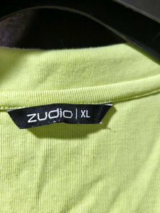 Zudio Lime Green Collared Crop Top