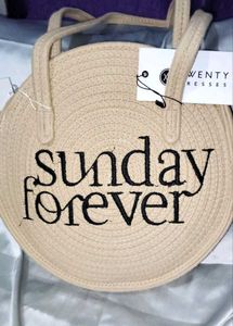Sunday Forever  Jute Handbag