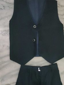 Boys Navy Blue Waist coat and Pant set