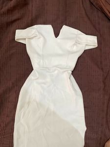 Elegant White bodycone Dress