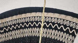 Black Pleated Skirt with Dotted Pattern