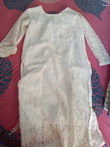 Elegant White Lace Kurta