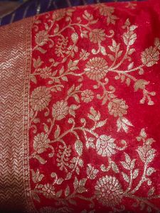 Elegant Red  semi Banarasi Silk material