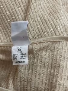 Cream Ribbed Knit Top