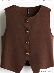 H&amp;M Chic Brown Buttoned Vest