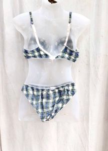 I. Cute Plaid Bra set
