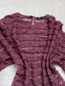 Zara sheer top 60% off