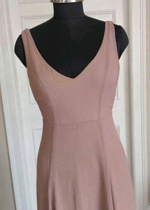 Elegant Mauve V-Neck Maxi Dress