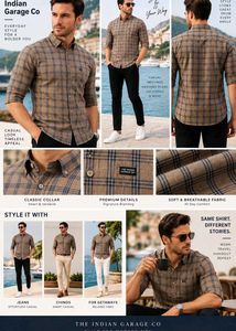 Indian Garage Co Men's Plaid Casual Shirt