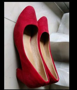 Red Block Heels