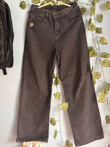 Grey Wide Leg Jeans