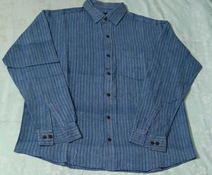 Men's Blue Striped Casual Shirt